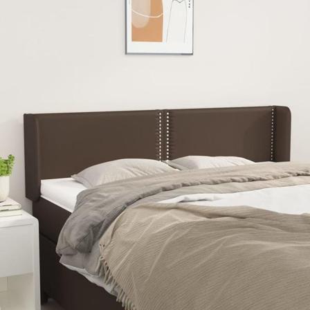 Vidaxl Huvudgavel Med Kanter Brun 147x16x78/88 Cm Konstläder Brun