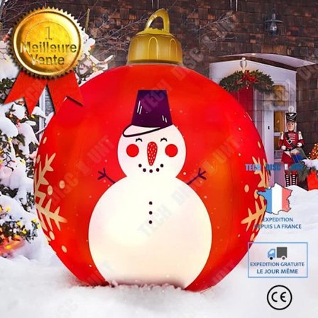 Luminös uppblåsbara ballong - TD - 60cm - PVC - Röd - Juldekoration
