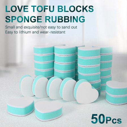 Heart Shape Manikyr Sponge Rub Strips Polish Buffer Block Tool