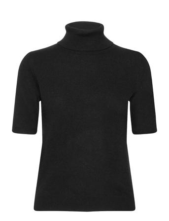 Turtleneck T-Shirt Turtleneck Polotröja Svart Davida Cashmere