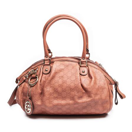 Gucci Vintage, Pre-owned Handbags Roze, Dames, Maat:ONE Size,leer