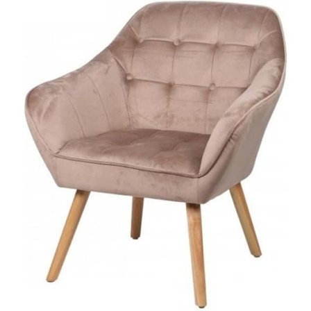 Fåtölj - UL - NORTH - Sammet - Beige - Modern Skandinavisk Stil