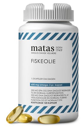 Matas Striber Fiskeolie 1000 mg 120 kaps., Helse & Madvarer, Kosttilskud, Fiskeolie & Omega 3