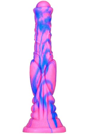 Monster-Dildo Long Pink-Blau 30 cm