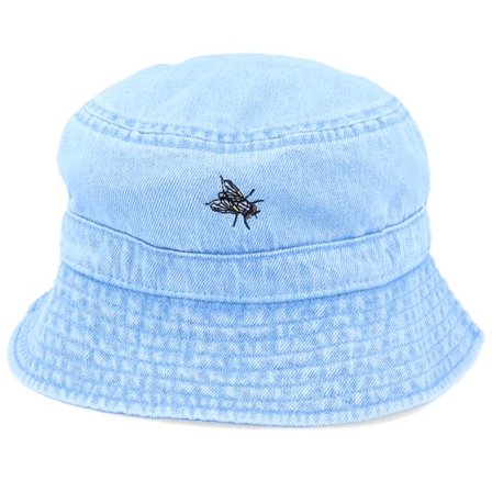 Iconic - Blå bucket Hatt - The Fly Light Denim Bucket @ Hatstore