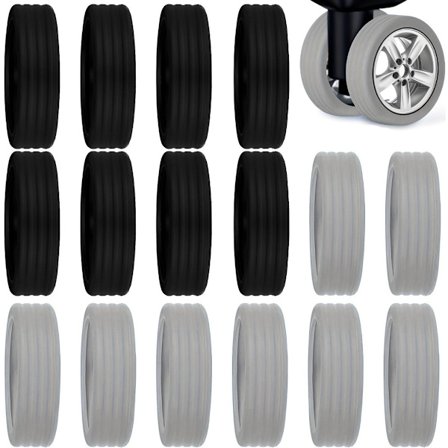 ING 16-Dels Pakke Silikon Koffert Hjulbeskyttere - Koffert Hjulbeskyttere - Koffert Beskyttelsesdeksler - Vanntette Beskyttelsesdeksler