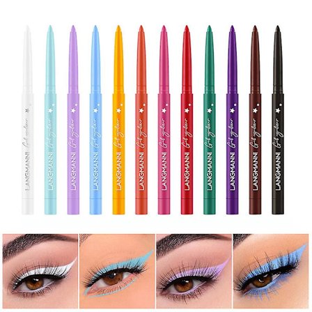 12 farvet eyeliner sæt mat eyeliner blyant vandtæt farverig flydende eyeliner sæt