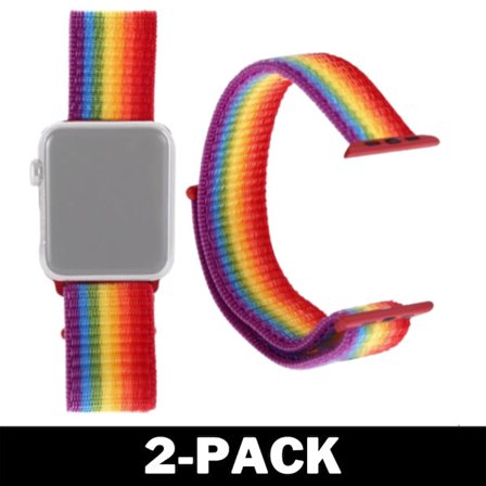 Apple Watch 38mm / 40mm Nylonarmband Pride / Regnbåge