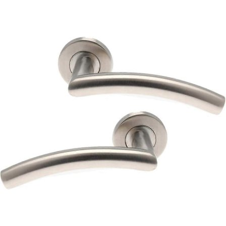 666453 Par dörrhandtag på rosett INOX Tempo Classic, 7mm fyrkant