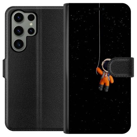 Kompatibel Tegnebogsetui til Samsung Samsung Galaxy S23 Ultra Astronaut hænger i tov i rummet mod stjernene, minimalistisk sci-fi motiv perfekt til r