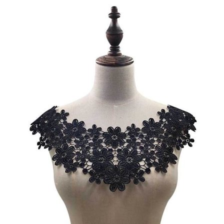 Ulottuvuudellinen pitsiselkäkoristeet - musta ompelemiselle, yksi pari