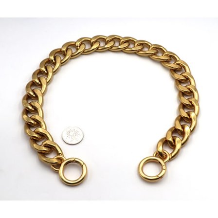 Tungt, grovt og trendy aluminiumshåndtag til håndtaske, kæde, berlocker, rem, erstatning, håndtasketilbehør, dekoration (guld)