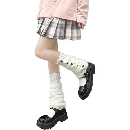 Kawaii Leggvarmere for jenter og kvinner - Japanske Lolita Leggvarmere Y2K Harajuku Leggtrekk Strømpebukser Kawaii Strikkede Sokker