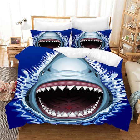 Haimerkikala-pussilakanasetti, king/queen-koko, Havaiji-teemainen merieläin-vuodevaatesetti lapsille, teineille, pojille, vedenalainen meripeitto