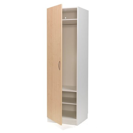 Wardrobe, 600x600x2100 mm, L/H, white, birch