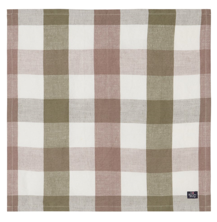 Lexington Checked Serviett Oliven Lin-Bomull