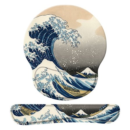 Ergonomisk musmatta med handledsstöd (tuschteckning) med minnesskum