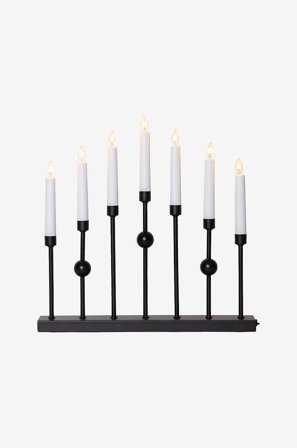 Jotex - Lysestake Gustavo 7L Svart - Kjøp Adventsstaker hos Jotex