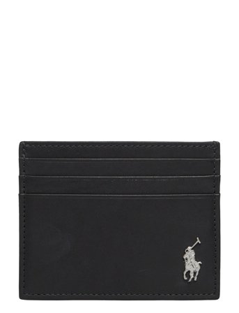 Polo Ralph Lauren Wimbledon Leather Card Case - Black - ONE SIZE