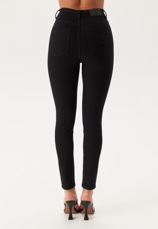 Bubbleroom - High Ankle Superstretch Jeans - Black - Kläder