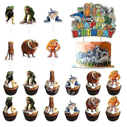 Italialainen Brainrot Kakunkoriste Cupcake Toppers Syntymäpäiväkoristeet Tytöt Lapset Poika Juhlakoriste (LGL)