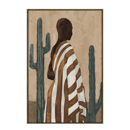 Desert Bloom -taulu kankaalle kehyksellä, 80x120 cm, ruskeanbeige