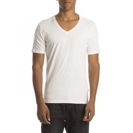 Petrol T-Shirt Stretch V-Hals White( 2p) , Wit , Heren , Maat: S