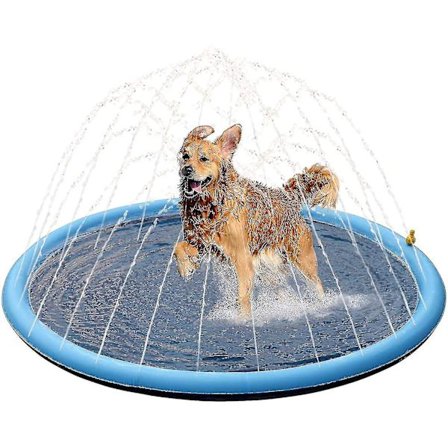 Splash Sprinkler Pad til Hunde og Børn, 59" Tyk og Holdbar Vandlegemåtte