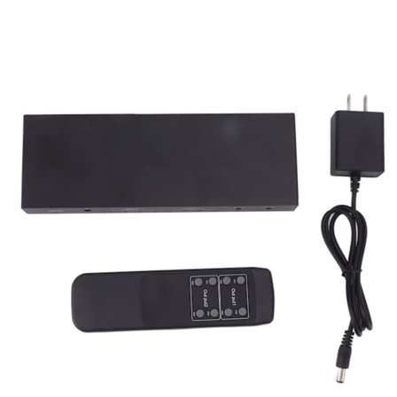 4X2 Matriisi HD-lähtöjakaja Alumiiniseos 4 sisään 2 ulos Matriisivaihdin Kannettava äänenlähtövaihdin Kotiteatterille 100‐240V US