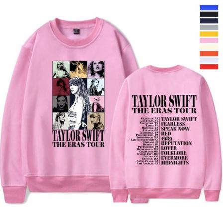Unisex tröja för vuxna kvinnor män 1989 Taylor Swifts tröja med rund hals Pink L