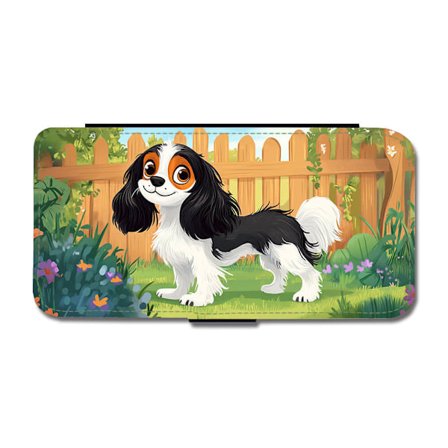 Barn Söt Tecknad Cavalier King Charles Spaniel Hund iPhone 12/iPhone 12 Pro Flip Mobilfodral