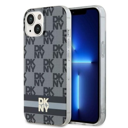 DKNY IML Checkered Mono Pattern MagSafe Case for iPhone 15/14 Plus - Black