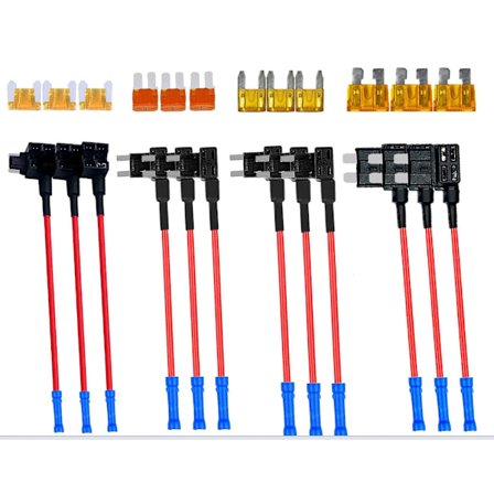 12-pak 12V-24V 20A Mini-sikringsholder til biler med ekstra kredsløb