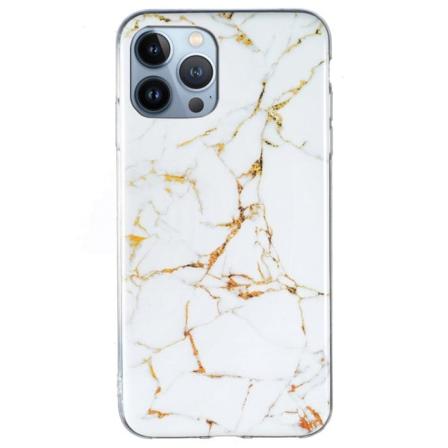 Marmormotiv iPhone 14 Pro skal - Vit Vit