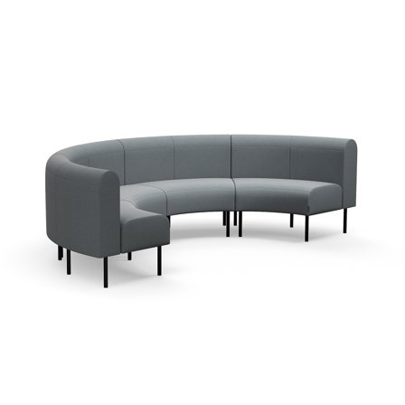 Sofa VARIETY, nach innen halbrund, Stoff Pod CS, silbergrau