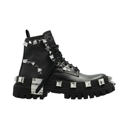 Dolce & Gabbana Leather combat Støvler Sort, Dame, Størrelse: 40 EU