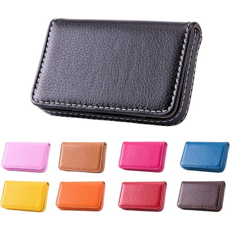 Visitkort Holder, PU Læder Visitkort Etui, Visitkort Holder til Taske, Visitkort Etui til Mænd & Kvinder, Magnetisk Lukning Sort