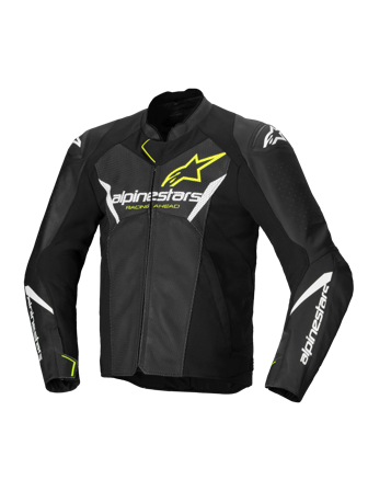 Motorradjacke Alpinestars Faster V3 Schwarz/Weiß/Gelb Fluo 54