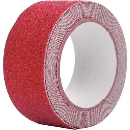 ING skridsikker tape - Længde 5 meter x Bredde 5 centimeter x Tykkelse 0,8 centimeter - Fremstillet af PVC - Rød farve