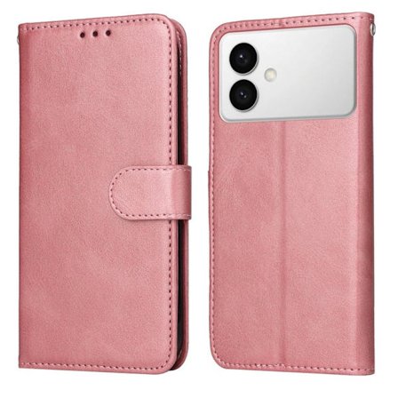 Samsung Galaxy S26 Edge Plånboksfodral Konstläder Folio Flip - Rosa