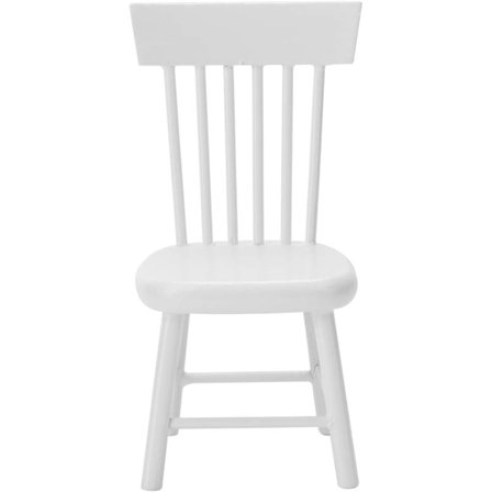 Dockhus Utemöbler Miniatyr Stol Mini Dockhus Stol Trädgård för Dockhus (Vit)