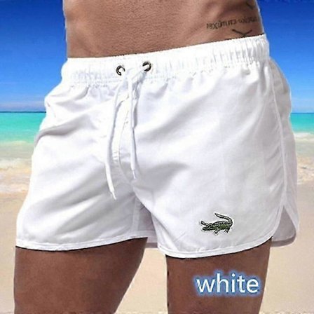 2024 Sommer Herre Hurtigtørrende Badeshorts Sportsbukser Badetøj Strandshorts Jogging Shorts (hvid, 2XL)