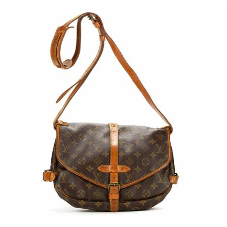 Louis Vuitton Vintage, Pre-owned Saumur 30 Monogram Messenger Bag Bruin, Dames, Maat:ONE Size,brass