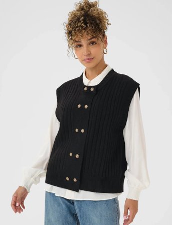 Cream Creroka Knit Slipover - Black - M/L