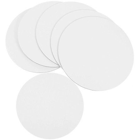 6 KPL 20CM Pyöreä Kangas Piirustusalusta Premium Taide Maalausalusta Taiteilija Pyöreä Kangaspohja Öljyväri Kangas Luonnoslehtiö (Valkoinen