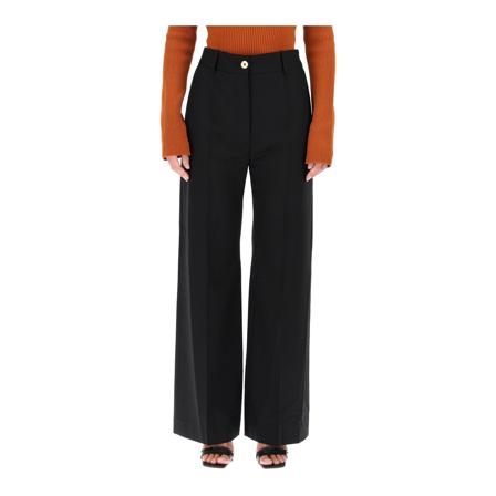 Patou, eco wool twill trousers Czarny, Kobieta, Rozmiar: S