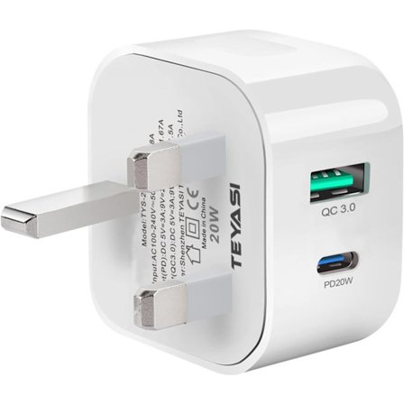 USB C-kontakt, iPhone USB och Typ C Laddare Kontakt UK Adapter Snabbladdning 20W Laddare