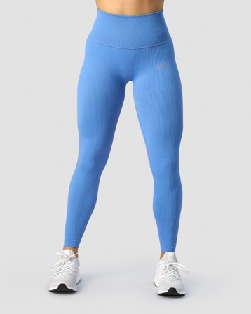ICANIWILL - Ribbed Define Seamless Pocket Tights Pacific Blue - Träningstights - Dam - Träningskläder från ICIW