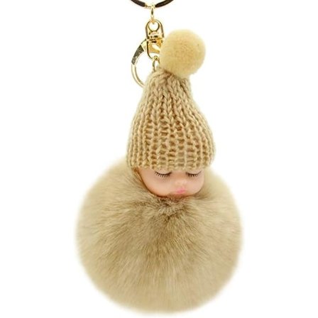 Turkis Karvainen Avaimenperät, Nukkuva Nukke Avaimenperä Karvapallo Auto Avaimenperä Laukku Käsilaukku Avaimenrengas