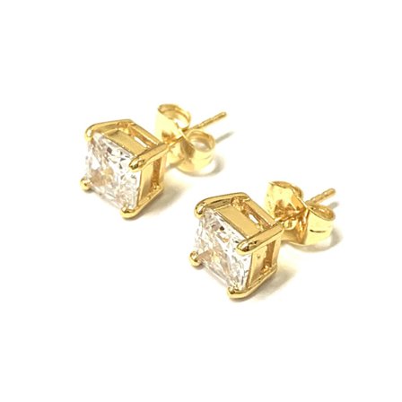 18k guldpläterad örhängen med sten